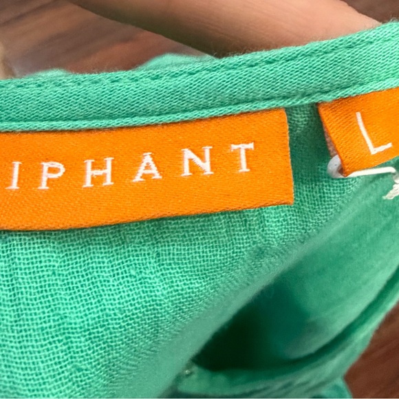 Oliphant Tuckernuck NWT Bahama Green Cotton Gauze V Neck Maxi Dress Sz L - Picture 11 of 14